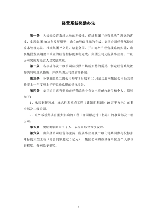 经营系统奖励办法