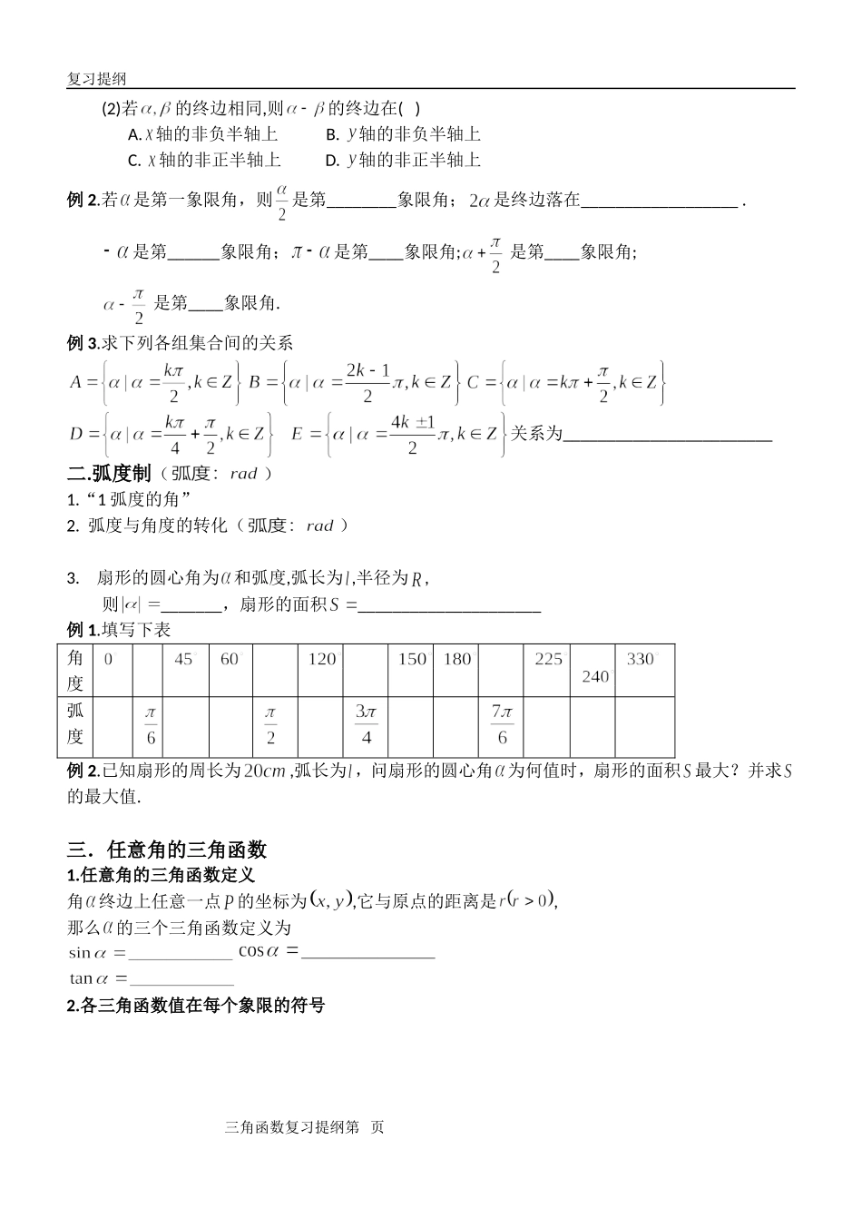 三角函数复习提纲_第2页