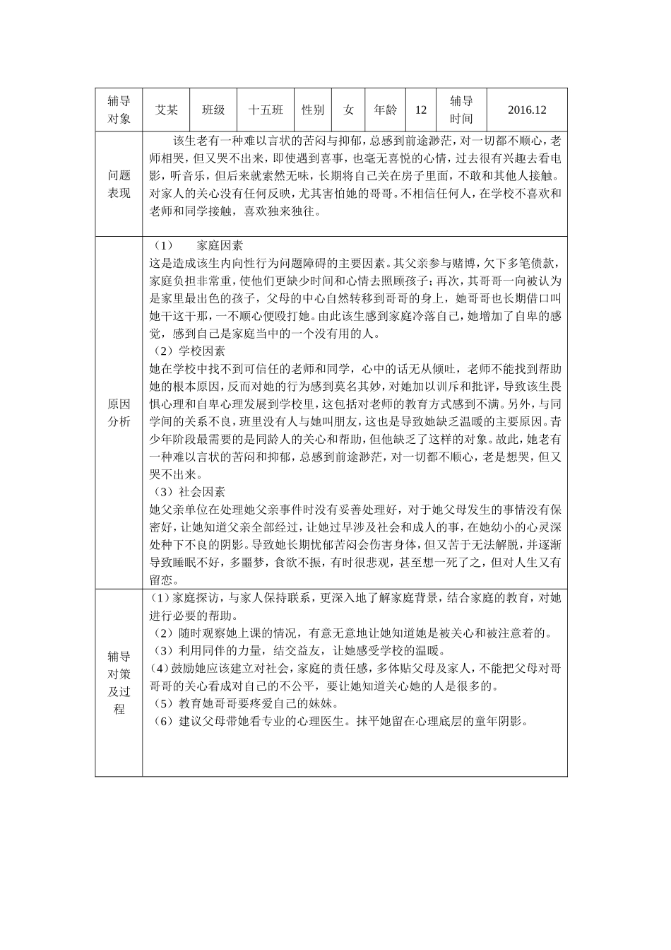学生心理健康教育辅导记录表_第2页