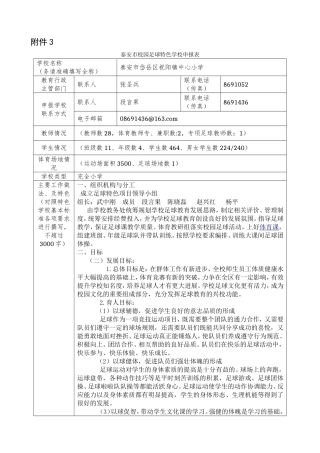 中心小学足球特色学校申报表