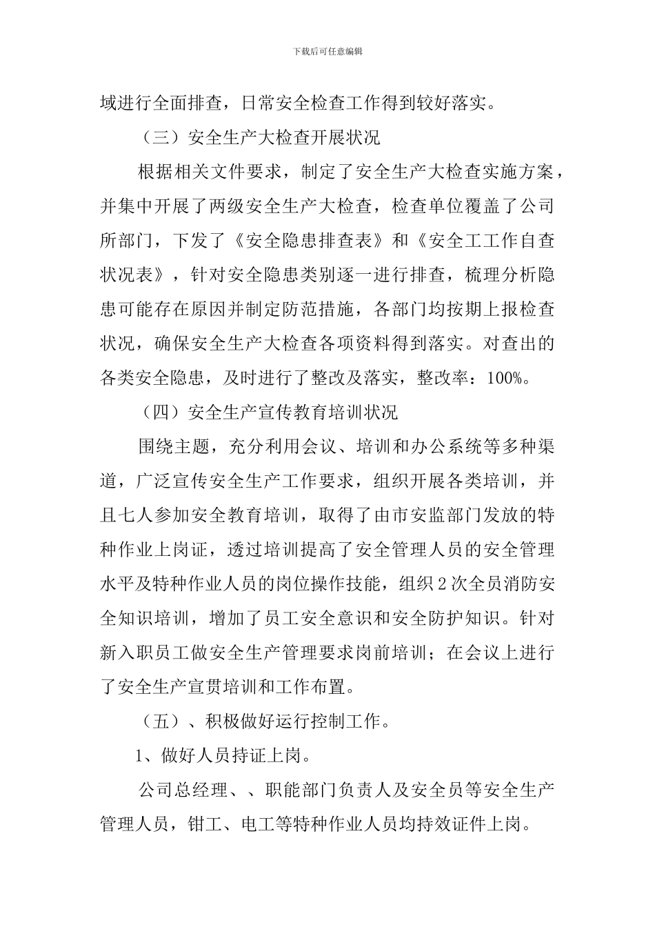 2024年企业安全生产主体责任履职报告_第2页