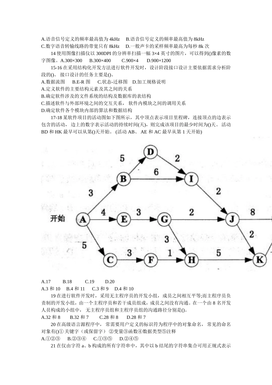 中级软件设计师2017上半年上午试题及答案解析_第2页