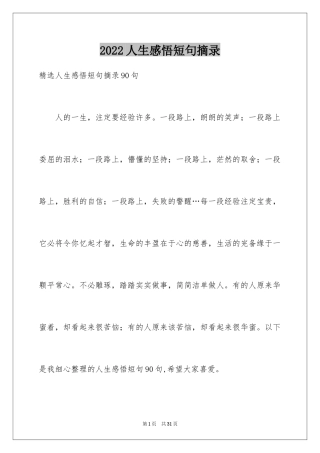 2024人生感悟短句摘录_4