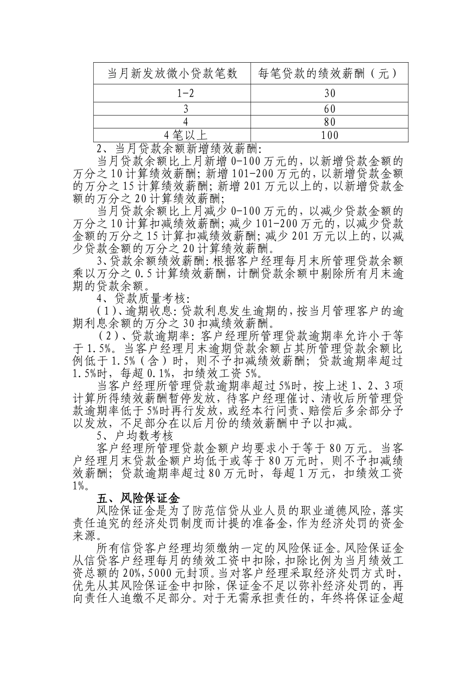 银行客户经理业务绩效考核办法_第2页