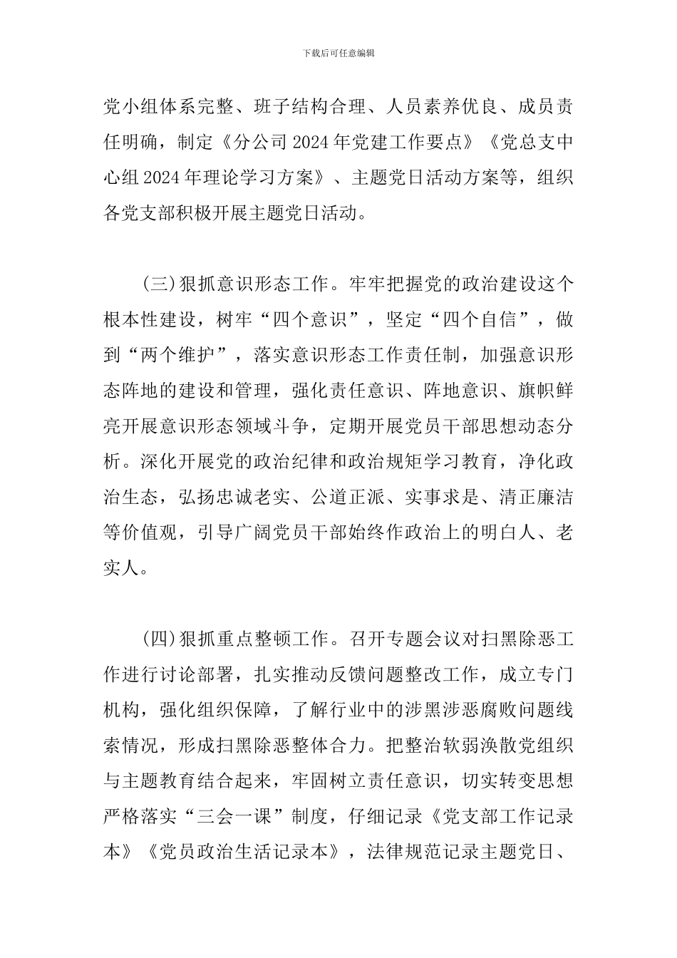 公司党总支2024年党建工作总结和2024年工作计划_第2页