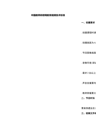 视频制作标准