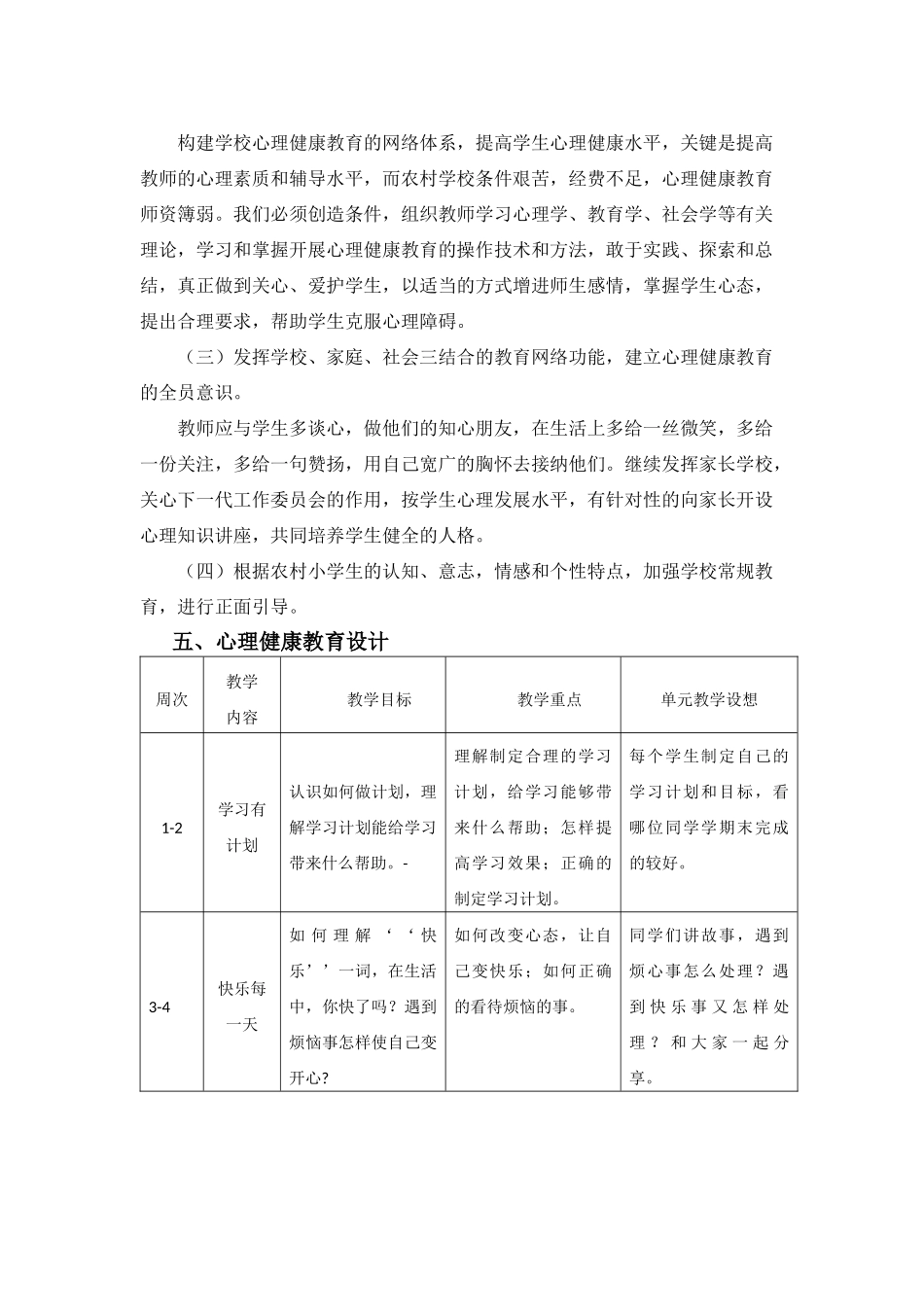 小学生心理健康教育计划_第3页