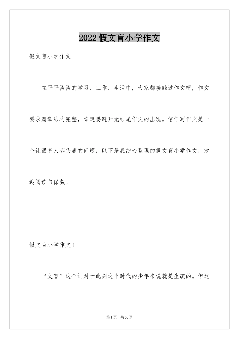 2024假文盲小学作文_6_第1页