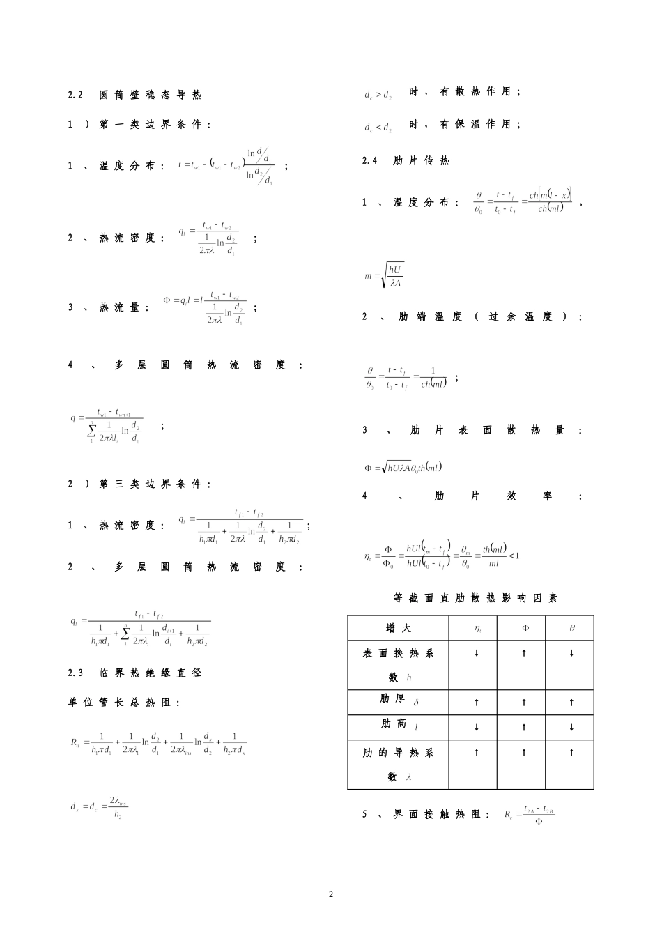 注册暖通设备工程师专业基础考试公式大全_第2页