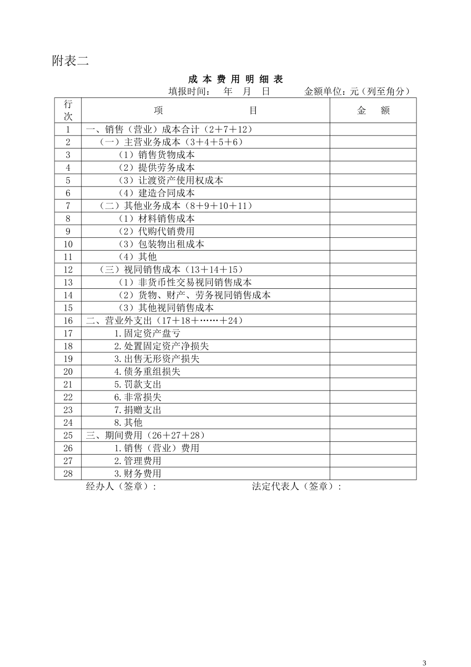2017年企业所得税年度申报表(A类)_第3页