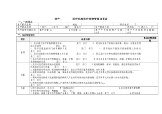 医疗机构医疗废物管理自查表