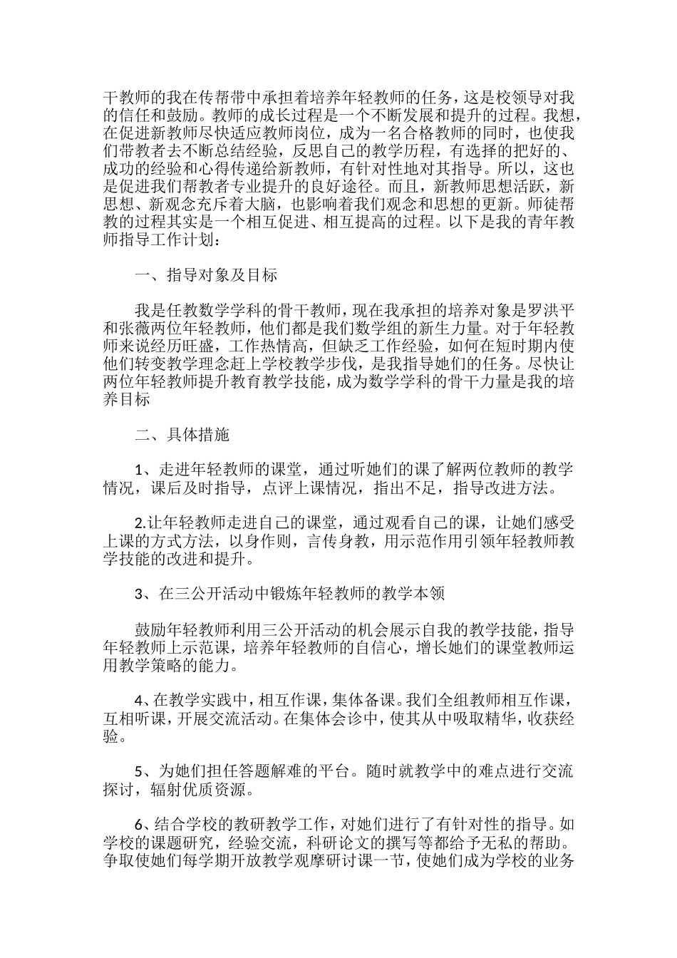 指导青年教师计划_第2页