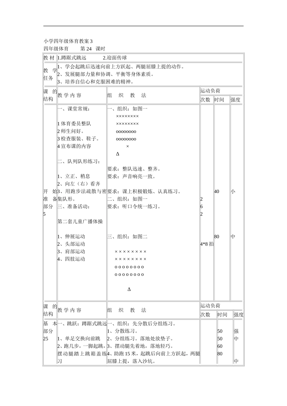 小学四年级体育教案3_第1页
