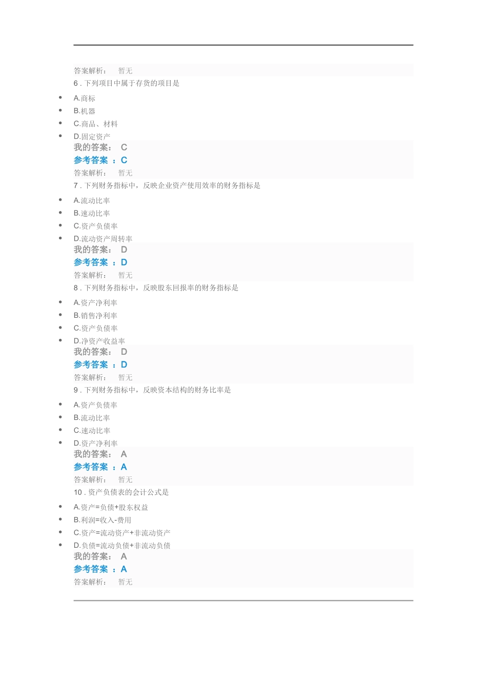 2018年第九期中央企业班组长岗位管理能力资格认证岗位必修非财务人员的财务管理自测试题及答案_第2页