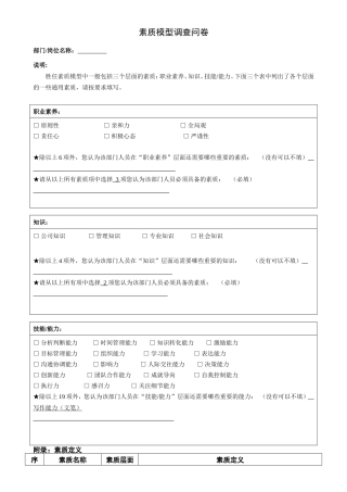 素质模型调查问卷