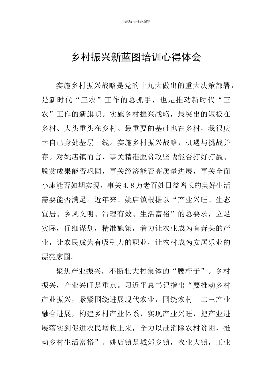 乡村振兴新蓝图培训心得体会_第1页