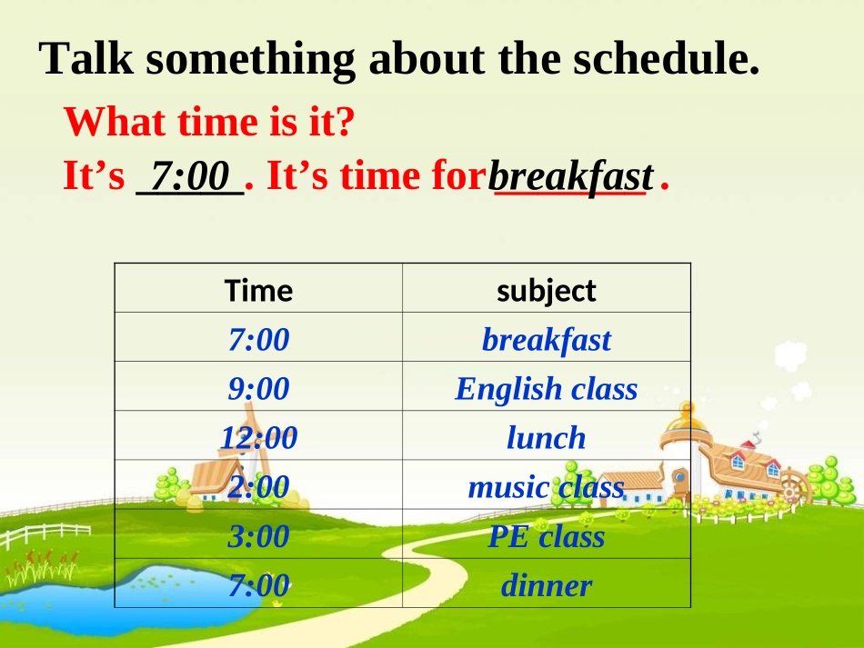 四年级英语下册Unit2WhatTimeIsItLet’slearn第二课时课件_第2页