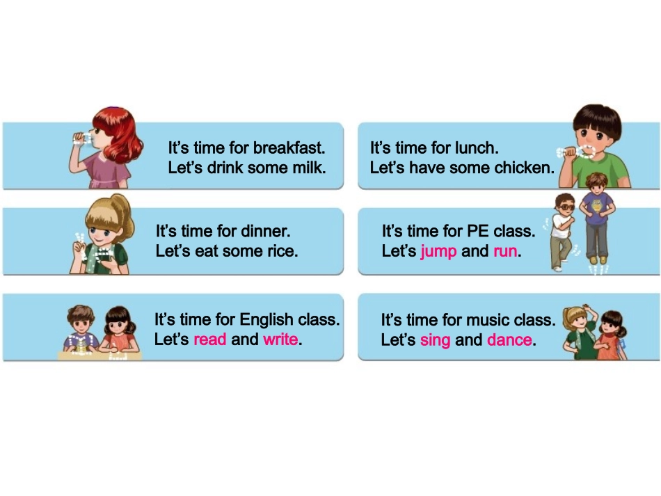 四年级英语下册Unit2WhatTimeIsItLet’slearn第二课时课件_第3页