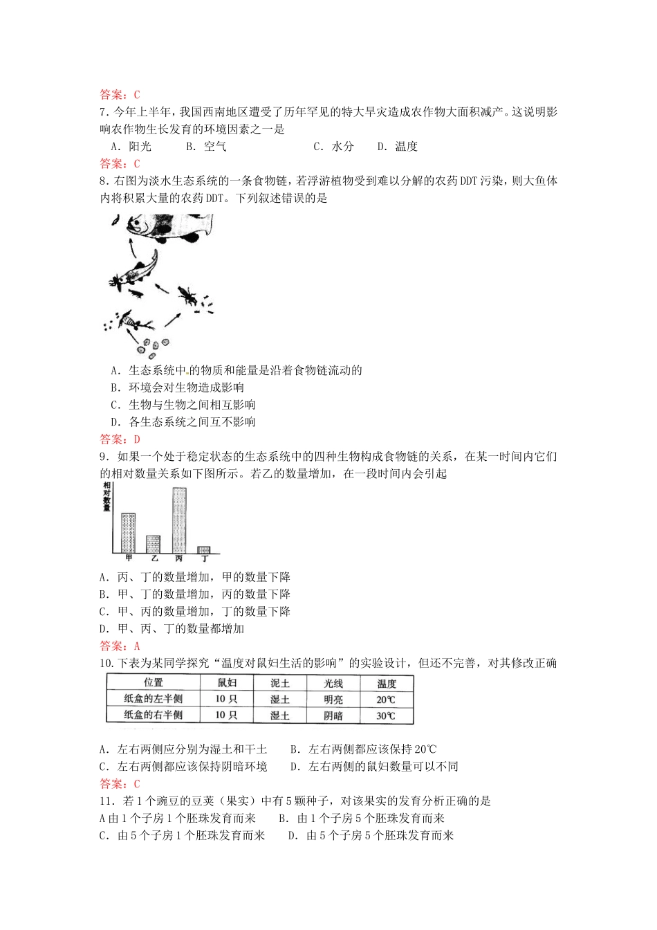2010生物中考试题_第2页