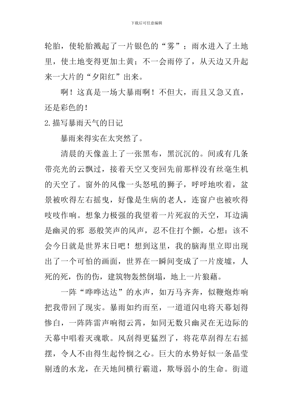 描写暴雨天气的日记大全_第2页