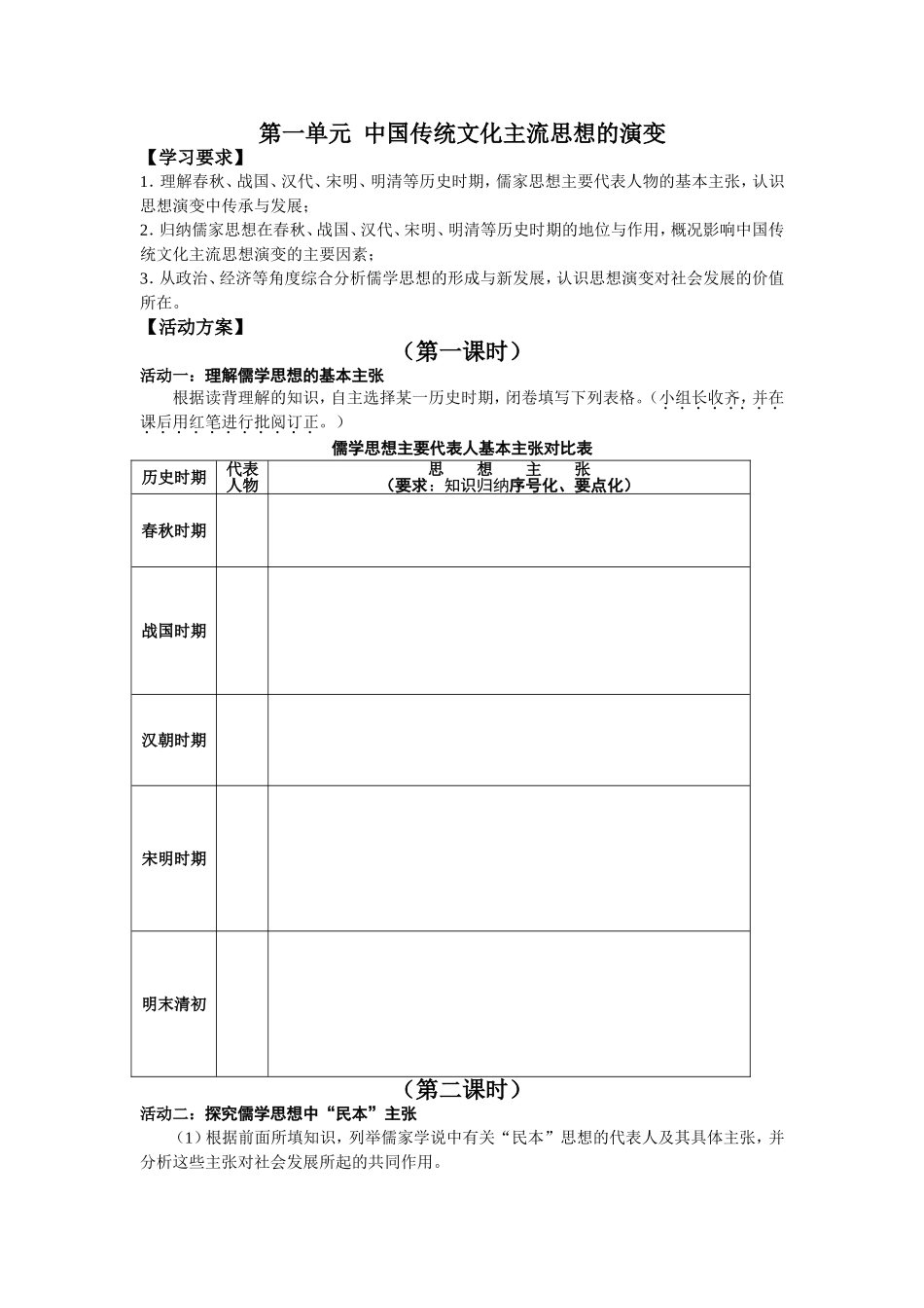 第一单元中国传统文化主流思想的演变_第1页