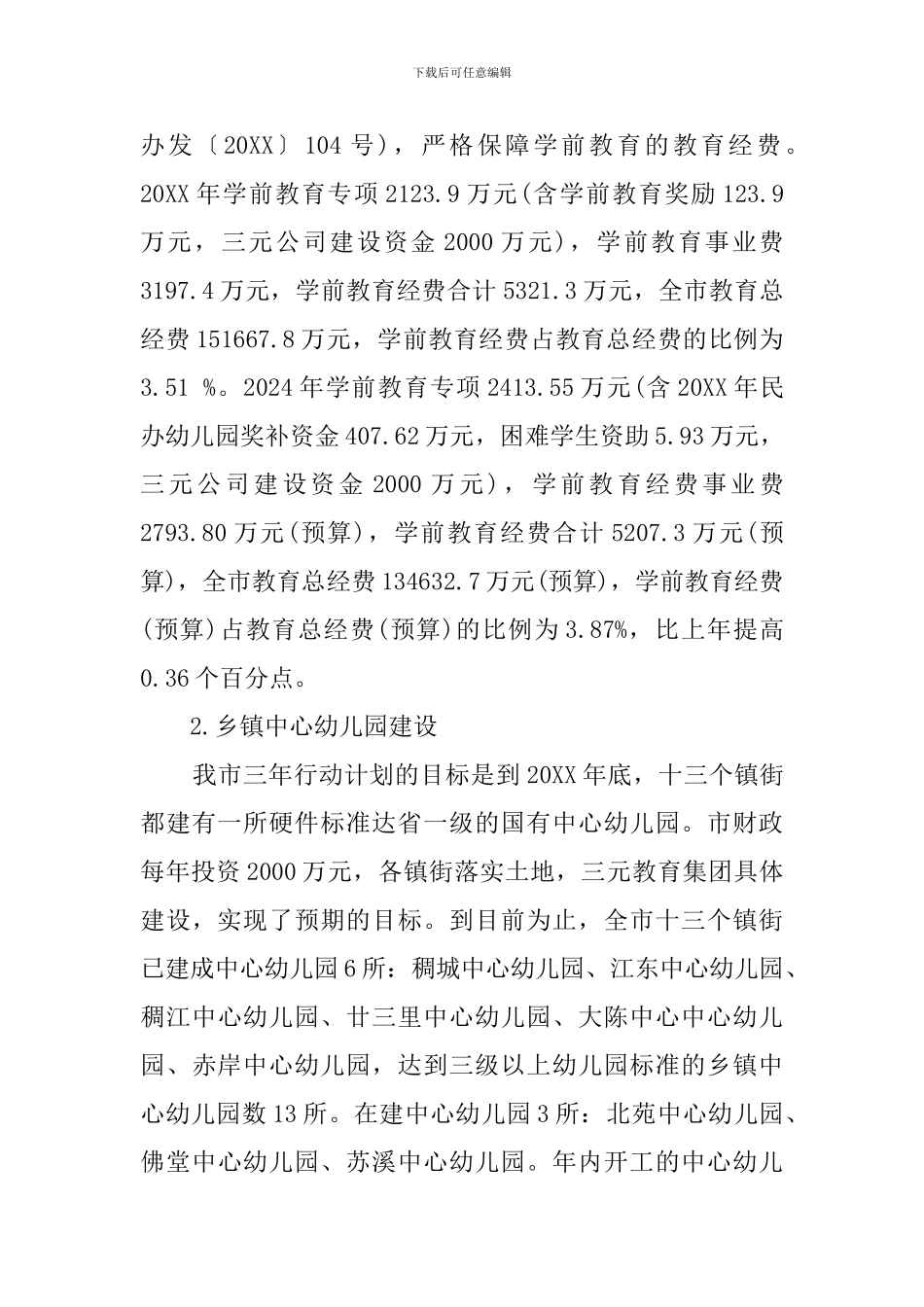 学前教育三年行动计划实施情况专项督查的专项督导自查报告_第3页