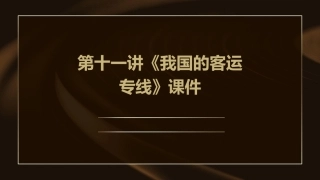 第十一讲《我国的客运专线》课件