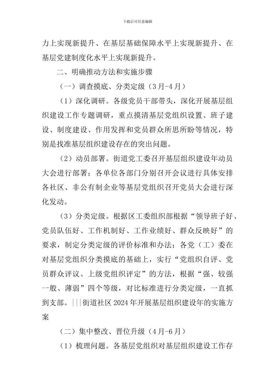 街道社区2024年开展基层组织建设年的实施方案_第2页