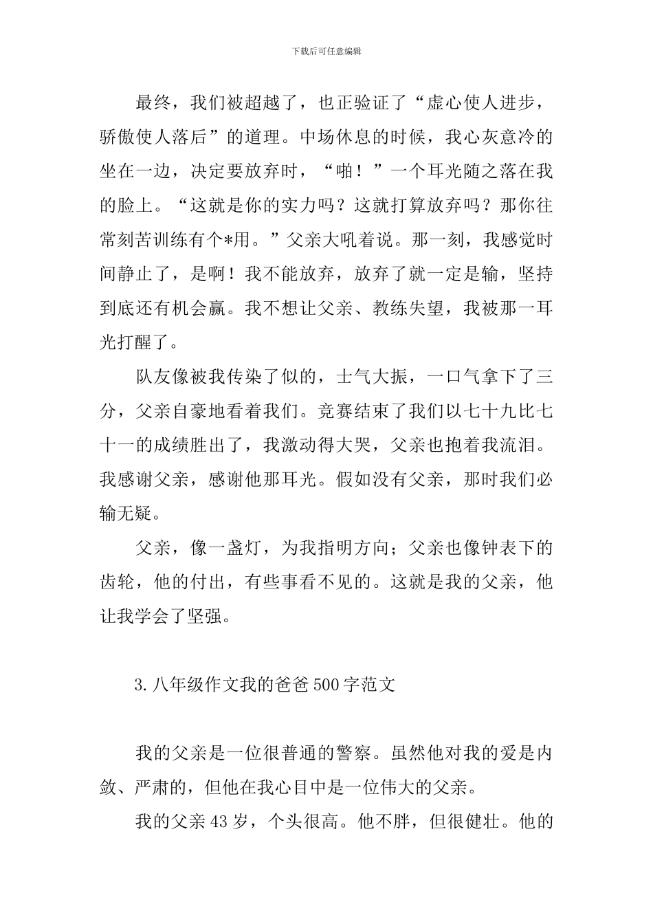 八年级作文我的爸爸500字范文_第3页