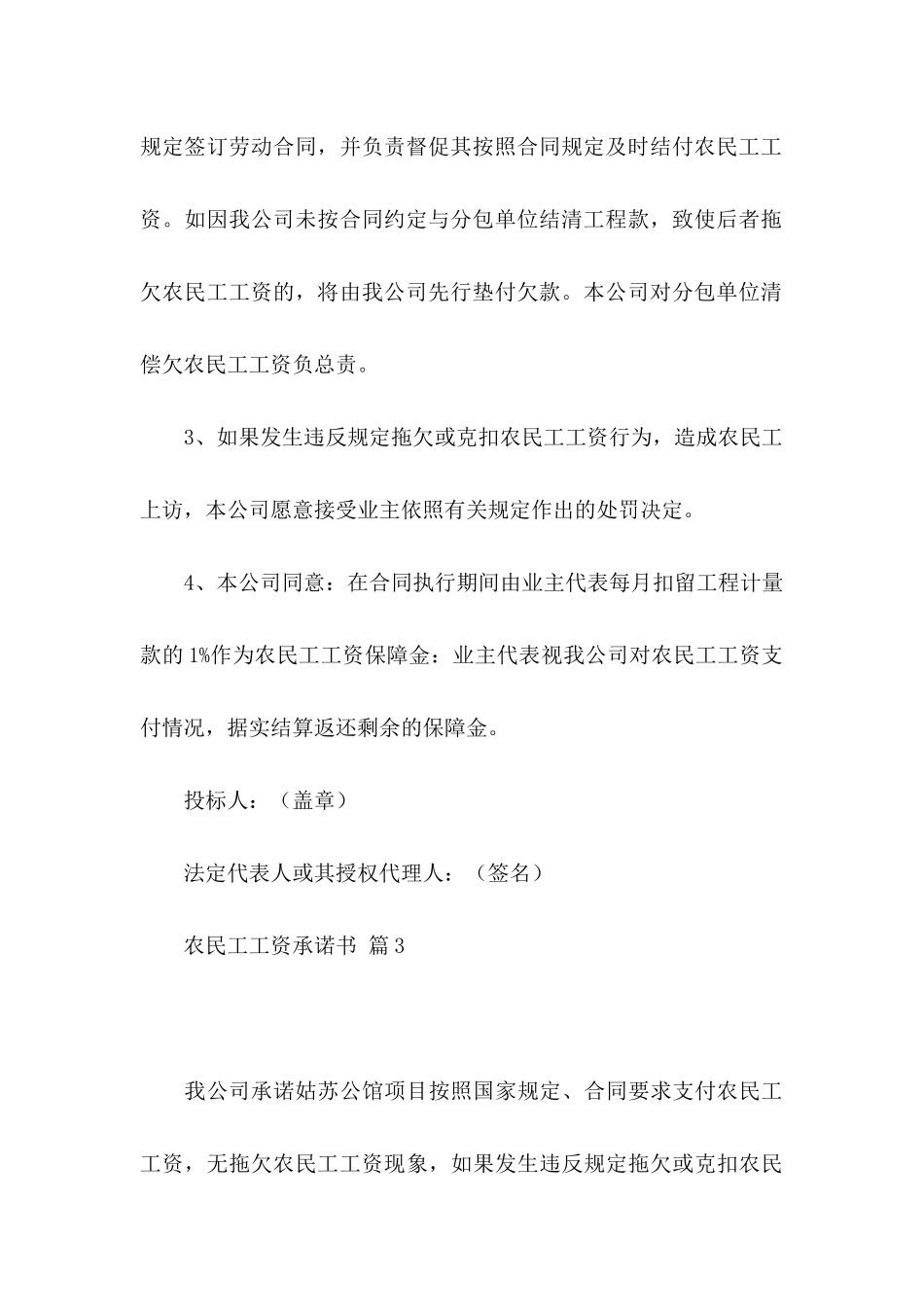 农民工工资承诺书范文汇总六篇_第3页