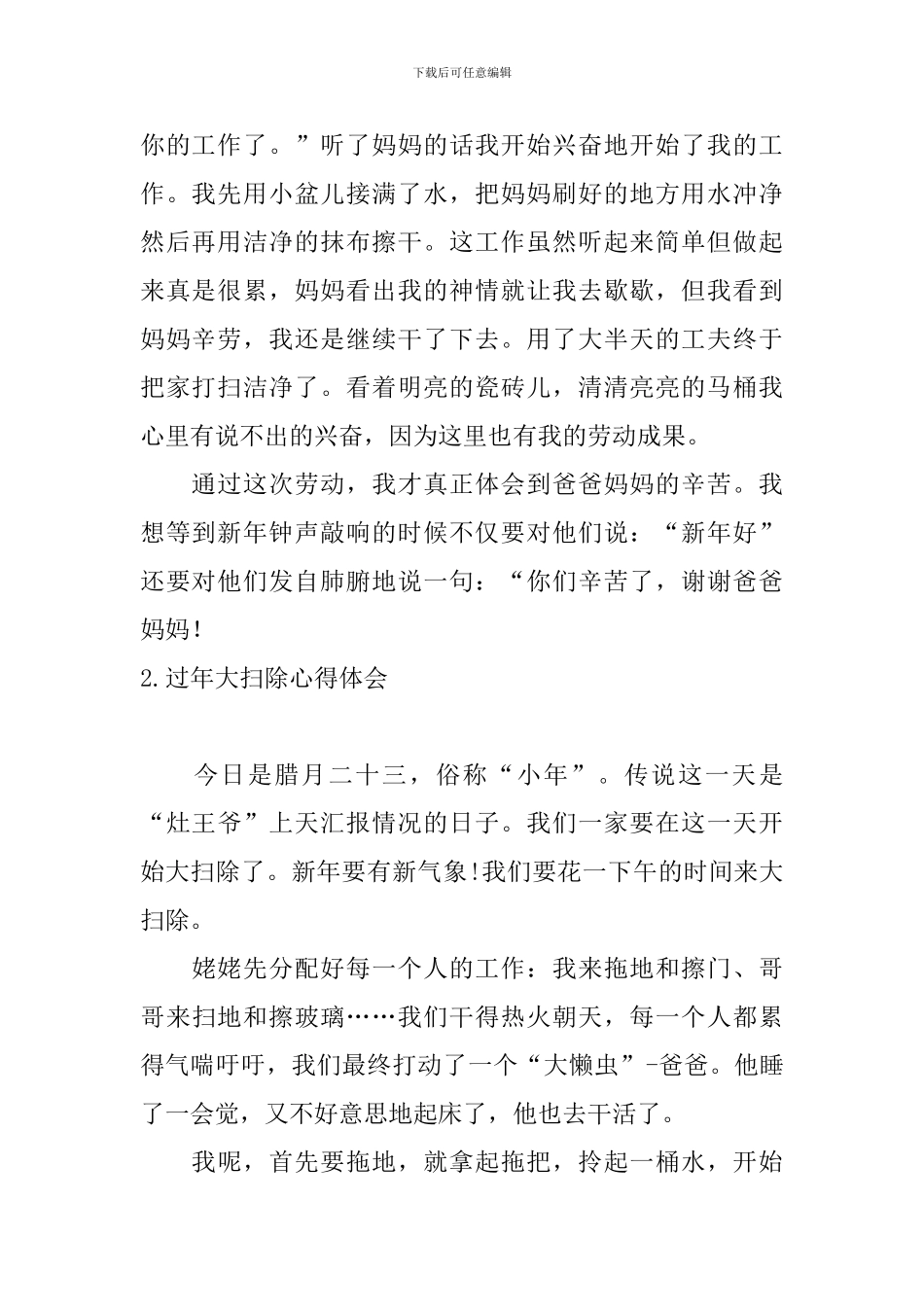 过年大扫除心得体会_第2页
