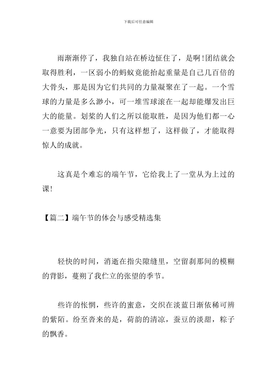 端午节的体会与感受精选集_第2页