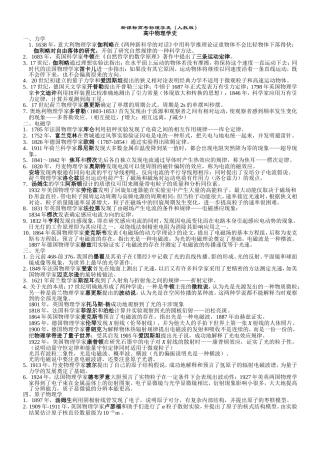 新课标高考物理学史(整理)