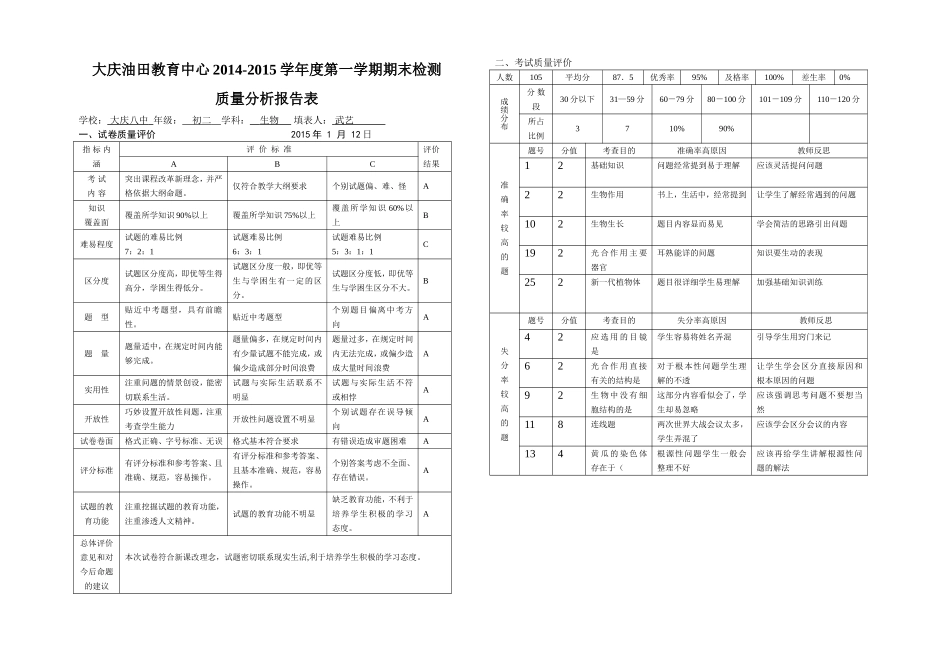 初一上生物质量分析_第1页