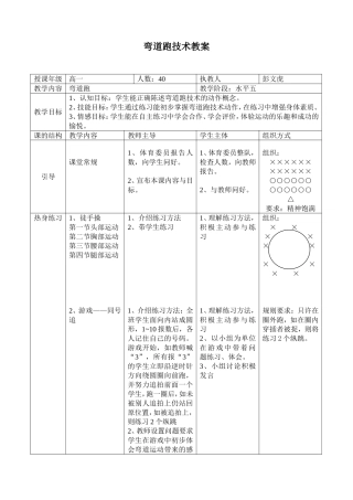 弯道跑技术教案