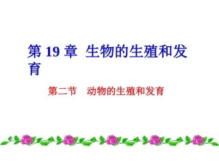 动物的生殖和发育
