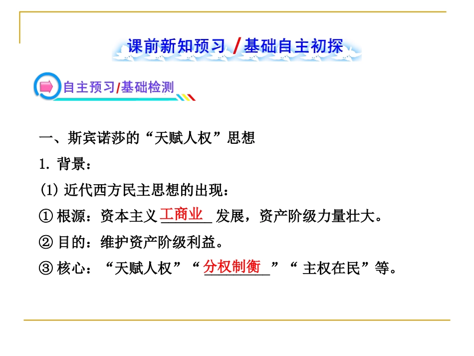 近代西方的民主思想课件人教版选修_第3页
