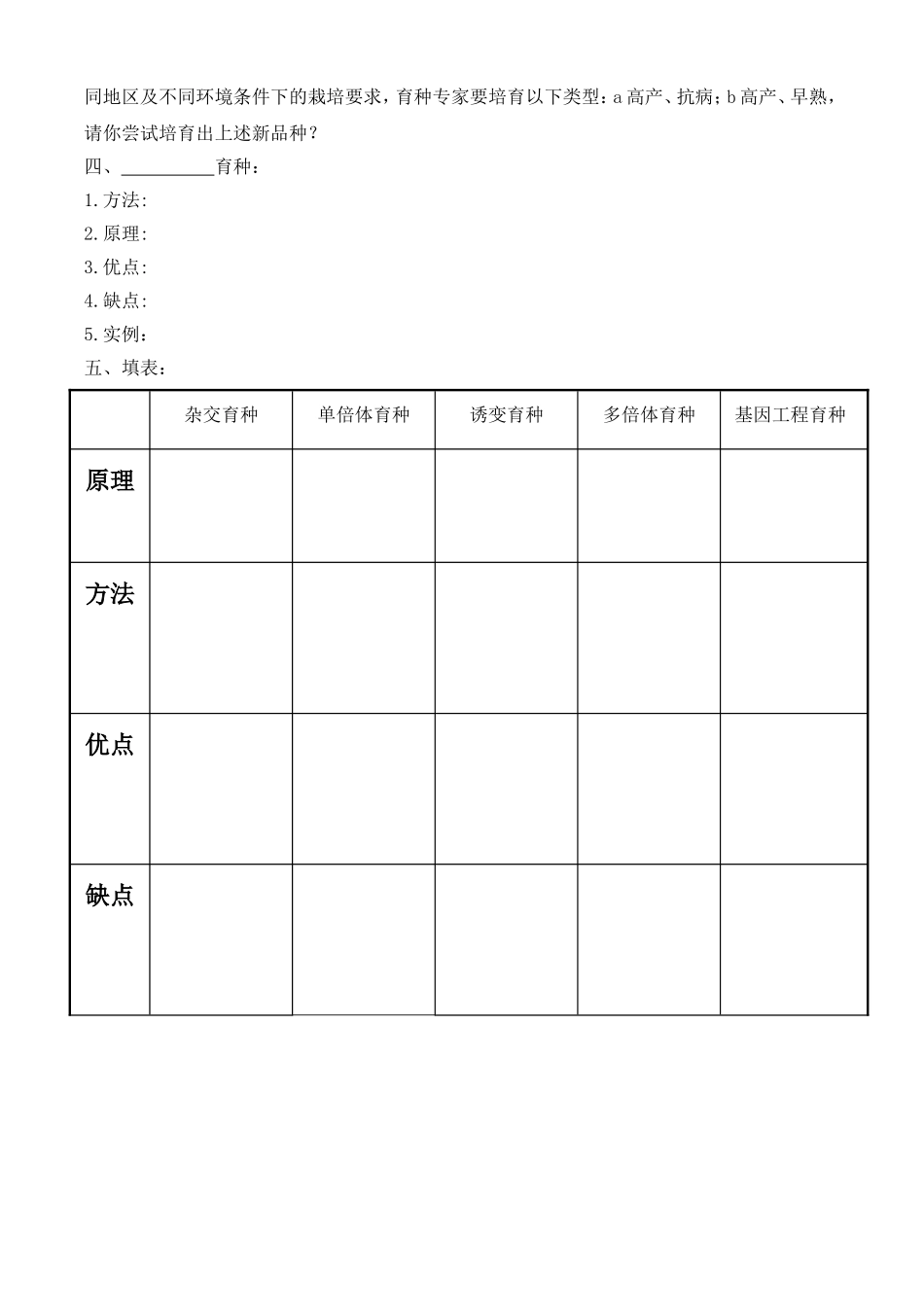 杂交育种与诱变育种导学案_第2页