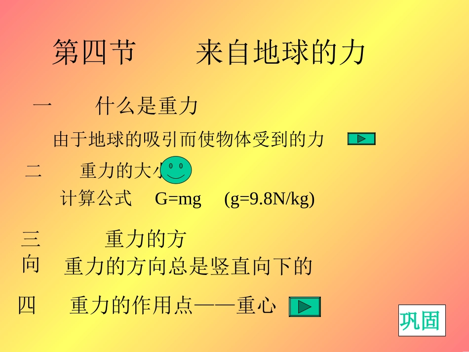 初二物理课件《第四节来自地球的力》人教版_第2页