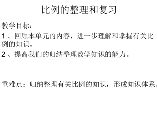 比例的整理和复习