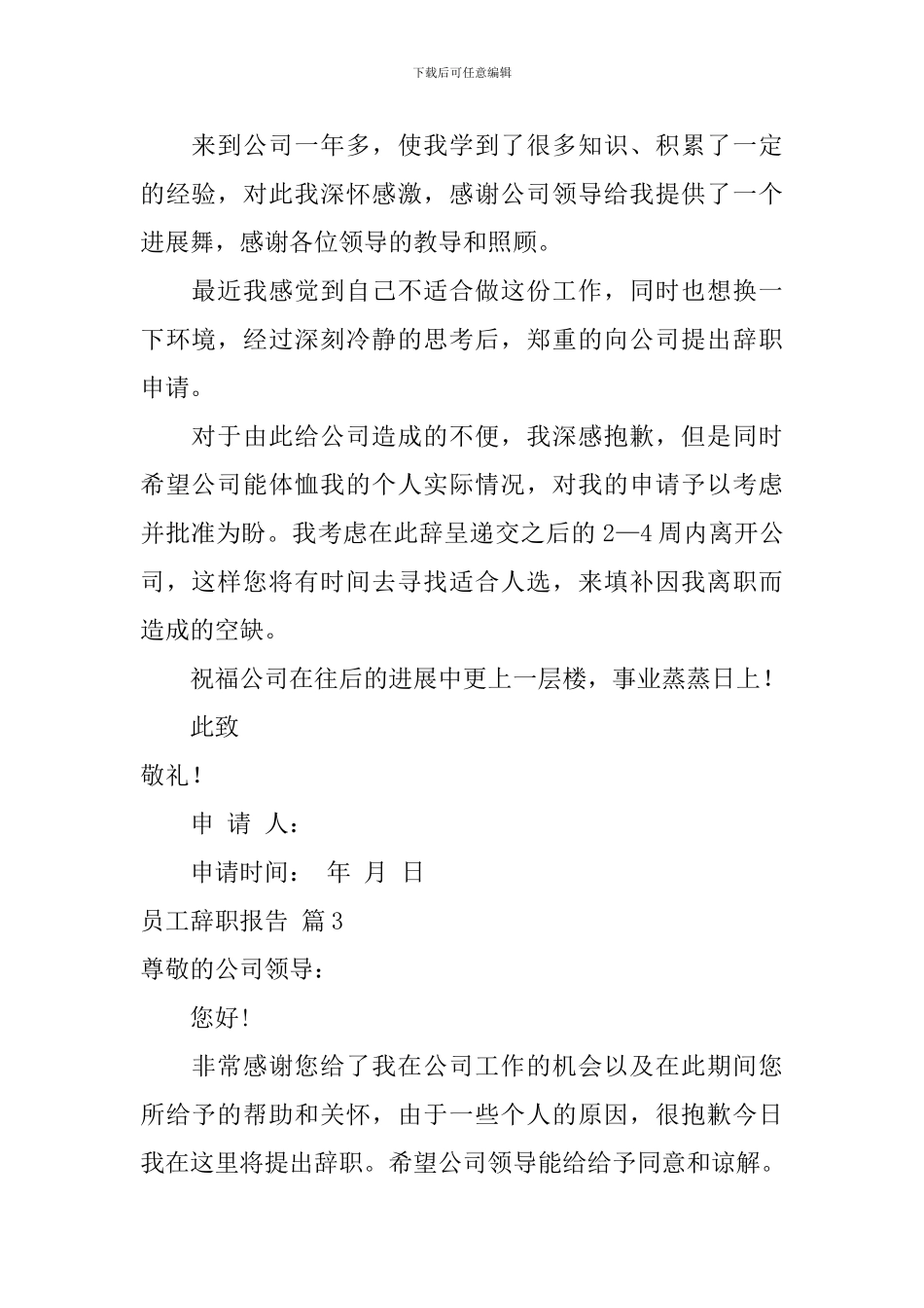 实用的员工辞职报告范文十篇_第2页