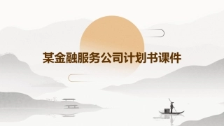 某金融服务公司计划书课件