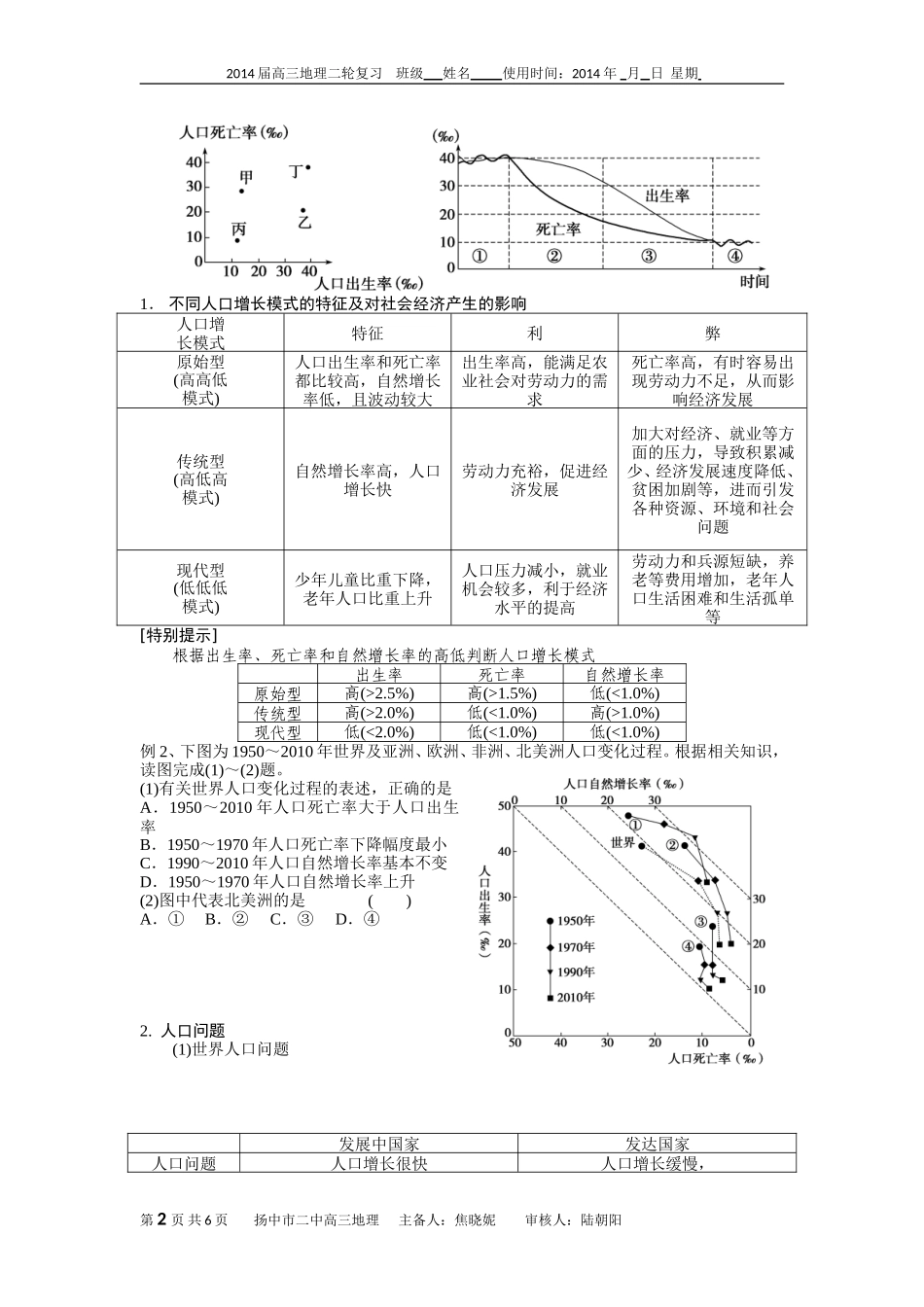 专题12、人口与地理环境_第2页
