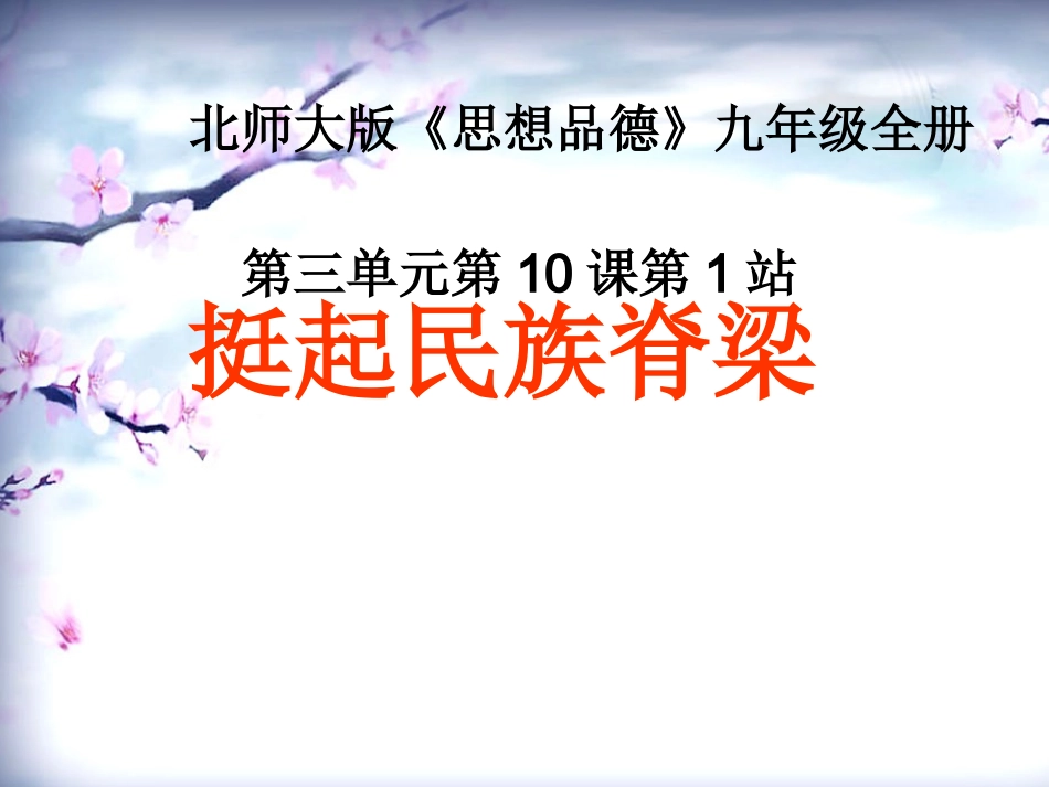 《挺起民族的脊梁》说课课件_第1页