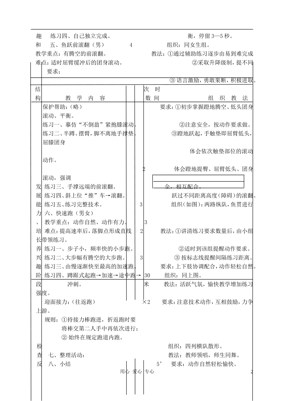 四川省南桥中学八年级体育-快速跑教案-人教新课标版_第2页