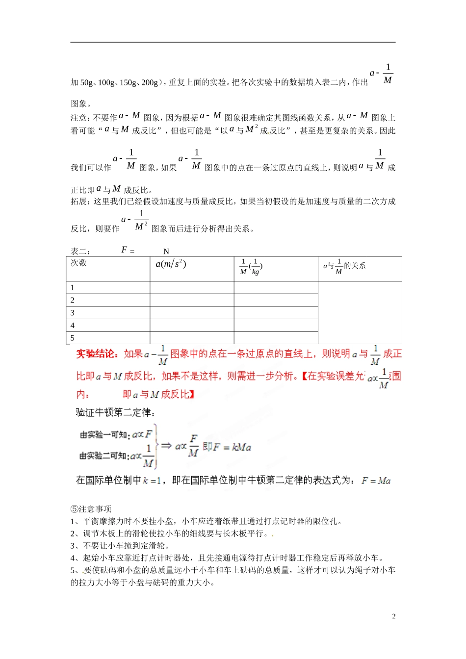 高中物理知识全解-6.5-探究加速度与力、质量的关系_第2页