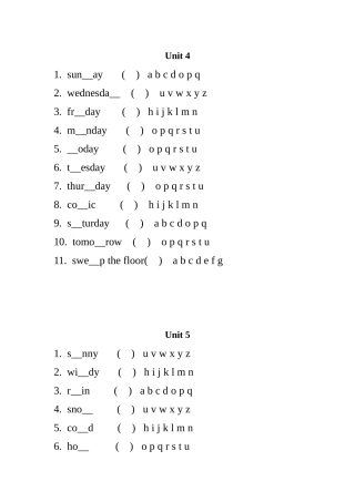 填词游戏unit1-6