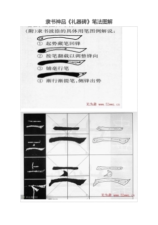 隶书神品《礼器碑》笔法图解
