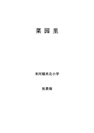 菜园里教案设计