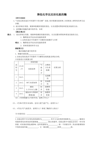 《降低化学反应活化能的酶》导学案4